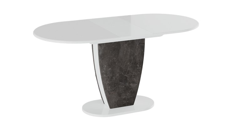 Обеденный раздвижной стол Монреаль тип 1 (Белый глянец/Моод темный) в Архангельске - изображение 1