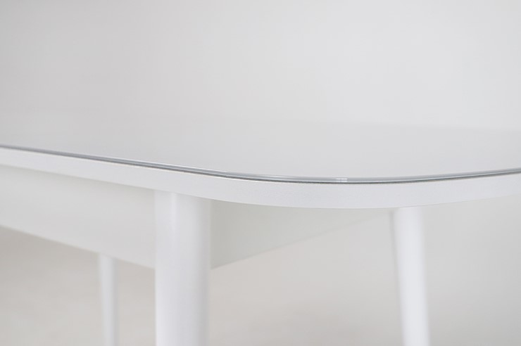 Кухонный раскладной стол Хоста, опоры массив цилиндрический, Белый в Архангельске - изображение 2
