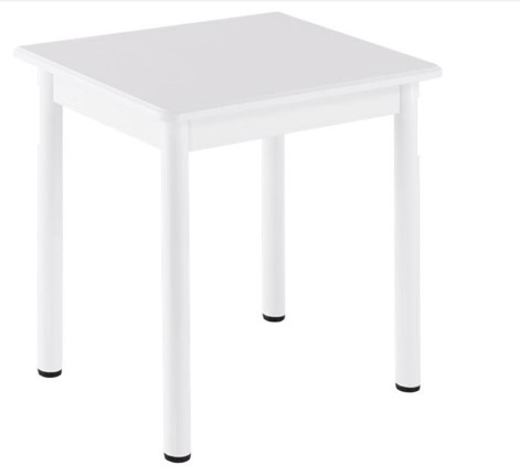 Кухонный пристенный стол СПА-01 МДФ, белый МДФ/белое дерево/36 прямые трубки белый в Архангельске - изображение