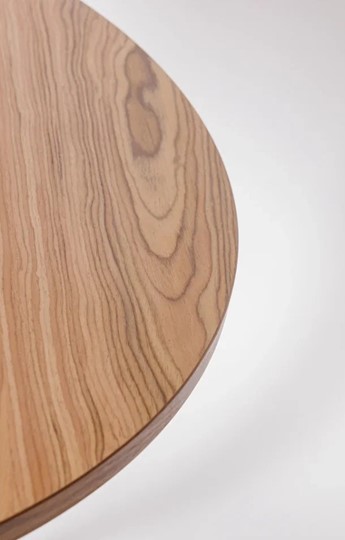 Кухонный стол круглый Шпон Ореха д. 100 см МДФ ножки вишня в Архангельске - изображение 2