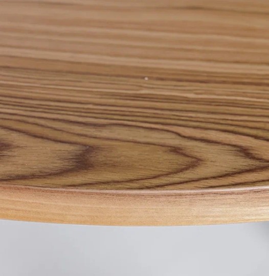 Кухонный стол круглый Шпон Ореха д. 100 см МДФ ножки вишня в Архангельске - изображение 7