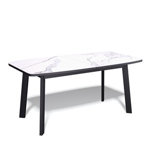 Обеденный раздвижной стол AA1400 (черный/керамика мрамор белый) в Архангельске - предосмотр
