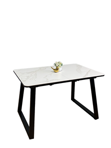 Кухонный стол раздвижной AZ1200 (черный/керамика мрамор белый) в Архангельске