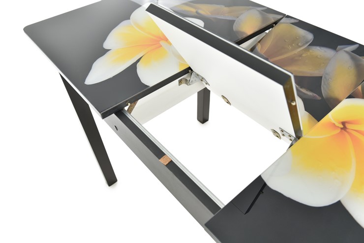 Кухонный раздвижной стол Гамбург исп. 1, ноги метал. крашеные №23 (Exclusive h125/черный) в Архангельске - изображение 5