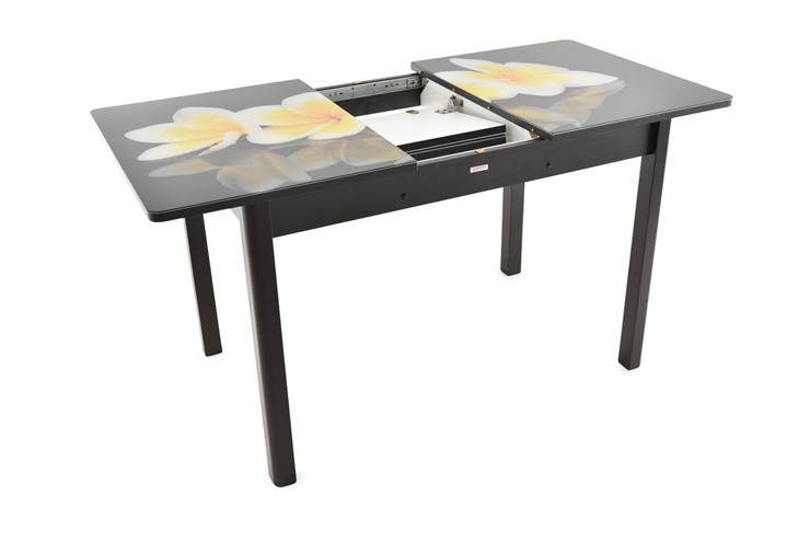 Кухонный стол раскладной Гамбург исп. 2, ноги метал. крашеные №23 (Exclusive h192/черный) в Архангельске - изображение 2
