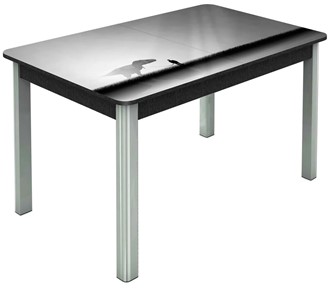 Кухонный стол раскладной Гамбург исп. 2, ноги метал. крашеные №23 (Exclusive h192/черный) в Архангельске