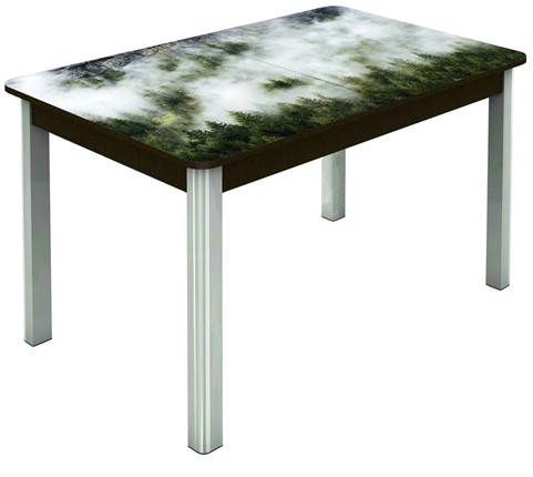 Кухонный раздвижной стол Гамбург Мини, ноги метал. крашеные №23 (Exclusive h010/венге) в Архангельске - изображение