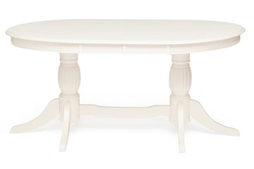 Овальный обеденный стол LORENZO (Лоренцо) 160+46x107x76, pure white (402) в Архангельске