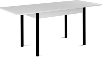 Кухонный стол раздвижной Милан-1 EVO, ноги металлические черные, белый цемент в Архангельске - предосмотр 1