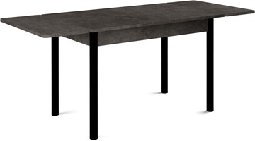 Кухонный раздвижной стол Милан-1 EVO, ноги металлические черные, серый камень в Архангельске - предосмотр 1