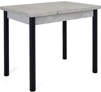 Кухонный раскладной стол Милан-1 EVO, ноги металлические черные, светлый цемент в Архангельске - предосмотр