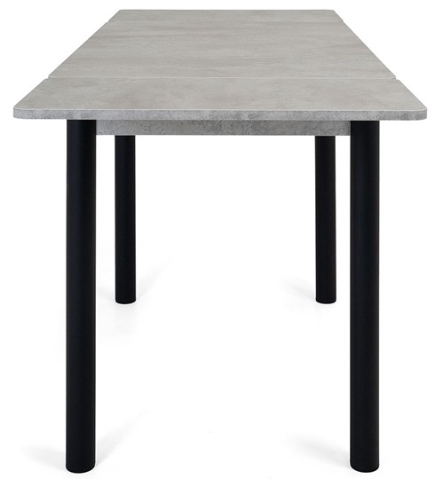 Кухонный раскладной стол Милан-2 EVO, ноги черные, светлый цемент в Архангельске - изображение 1