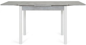 Кухонный стол раскладной Милан-2 EVO, ноги белые, светлый цемент в Архангельске - предосмотр 4