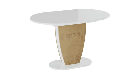 Кухонный раздвижной стол Монреаль тип 1 (Белый глянец/Бунратти) в Архангельске - изображение