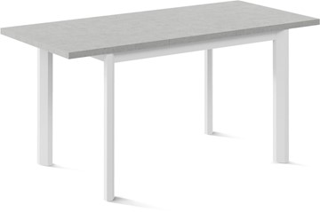 Раздвижной стол Нагано-1L (ноги металлические белые, светлый цемент) в Архангельске - предосмотр 1