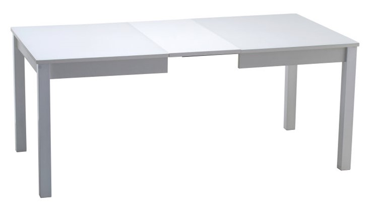 Кухонный стол раздвижной Нагано-2 стекло белое opti (хром-лак) в Архангельске - изображение 1