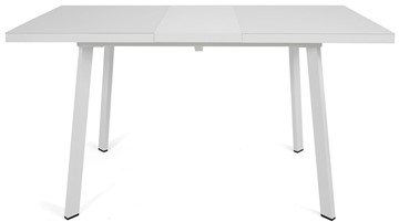 Кухонный раскладной стол Сальвадор-2G (ноги белые, стекло cristal/белый цемент) в Архангельске - предосмотр 5