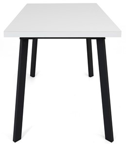 Кухонный раскладной стол Сальвадор-1G (ноги черные, стекло cristal/белый цемент) в Архангельске - предосмотр 2