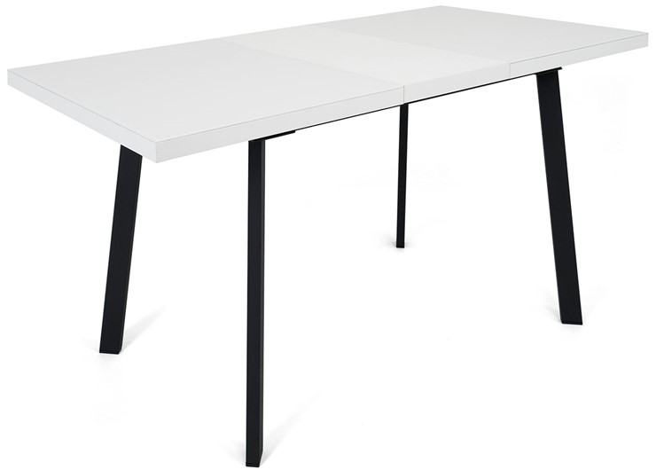 Кухонный стол раскладной Сальвадор-2G (ноги черные, стекло cristal/белый цемент) в Архангельске - изображение 3