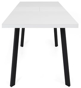 Кухонный стол раскладной Сальвадор-2G (ноги черные, стекло cristal/белый цемент) в Архангельске - предосмотр 5