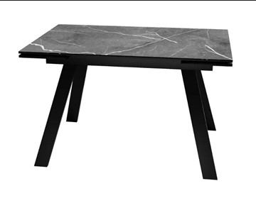 Обеденный раздвижной стол SKL 140, керамика черный мрамор/подстолье черное/ножки черные в Архангельске