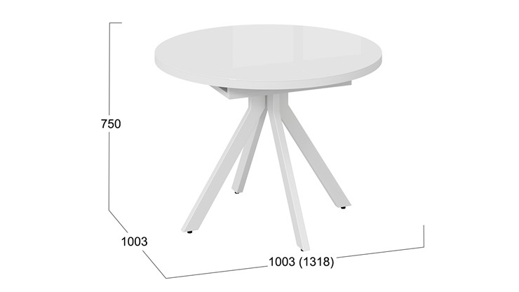 Обеденный раздвижной стол Стокгольм Тип 1 (Белый муар/Стекло глянцевое белое) в Архангельске - изображение 11