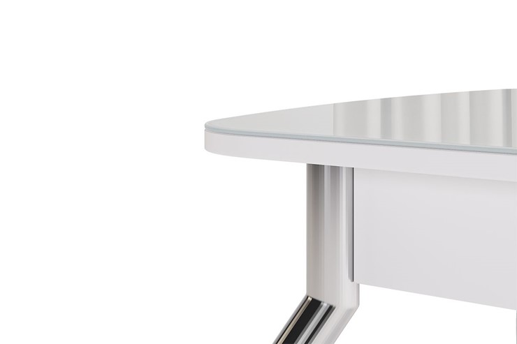 Кухонный раздвижной стол Танго, белый/геометрия в Архангельске - изображение 5