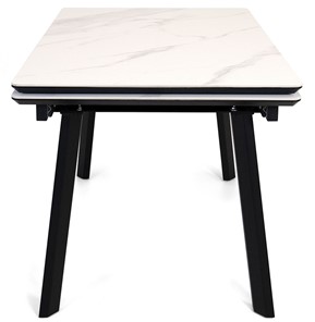 Кухонный раздвижной стол Татами-2C (ноги черные, белый мрамор) в Архангельске - предосмотр 2