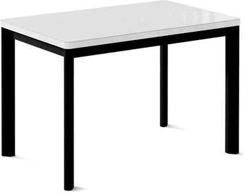 Кухонный раскладной стол Токио-1G (ноги металлические черные, cтекло cristal/белый цемент) в Архангельске - предосмотр