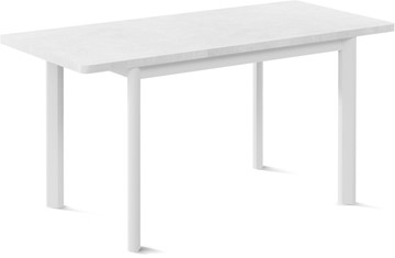 Кухонный стол раздвижной Токио-1L (ноги металлические белые, белый цемент) в Архангельске - предосмотр 1