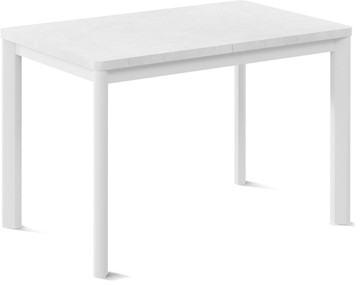 Кухонный стол раздвижной Токио-1L (ноги металлические белые, белый цемент) в Архангельске - предосмотр