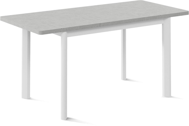 Кухонный стол раздвижной Токио-2L (ноги металлические белые, светлый цемент) в Архангельске - изображение 1