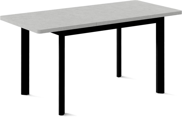 Кухонный раскладной стол Токио-2L (ноги металлические черные, светлый цемент) в Архангельске - изображение 1