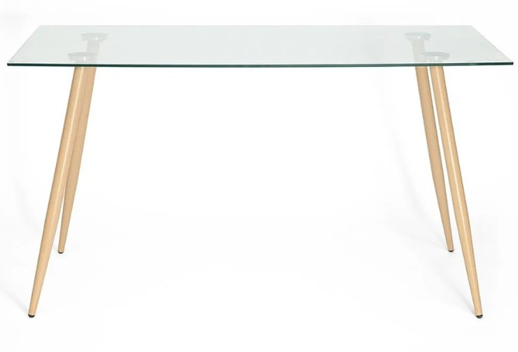 Стол обеденный SOPHIA (mod. 5003) металл/стекло (8мм), 140x80x75, бук/прозрачный арт.12098 в Архангельске - изображение 1