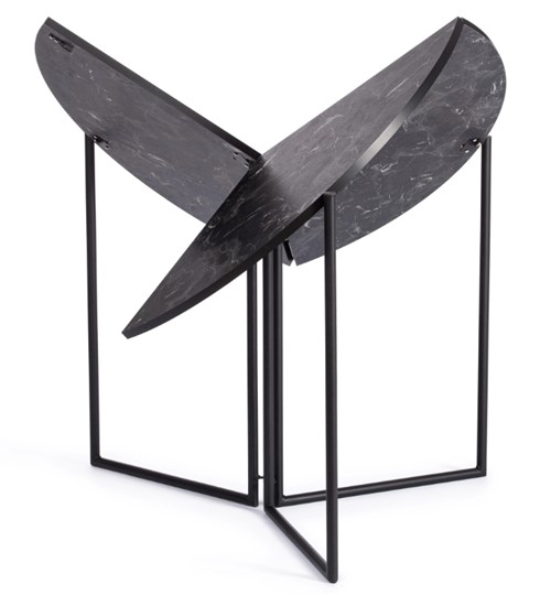 Стол складывающийся YOOP (mod. 1202) ЛДСП+меламин/металл, 100х100х72, чёрный мрамор/чёрный, арт.19491 в Архангельске - изображение 1