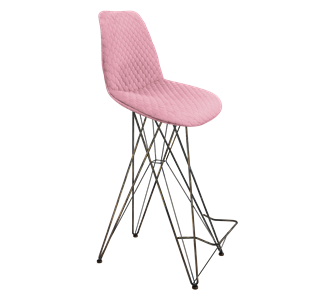 Барный стул SHT-ST29-С22 / SHT-S66 (розовый зефир/черный муар/зол.патина) в Архангельске - предосмотр