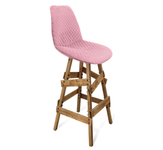 Барный стул SHT-ST29-С22 / SHT-S81 (розовый зефир/брашированный коричневый) в Архангельске