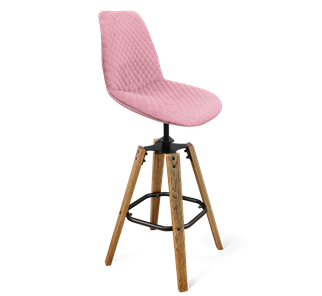 Барный стул SHT-ST29-С22 / SHT-S93 (розовый зефир/браш.коричневый/черный муар) в Архангельске - предосмотр