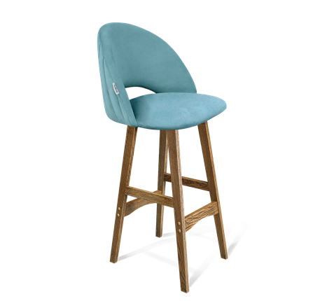Барный стул SHT-ST34-1 / SHT-S65 (голубая пастель/дуб брашированный коричневый) в Архангельске - изображение