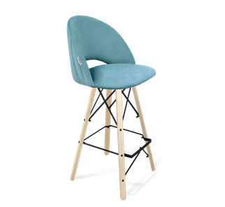 Барный стул SHT-ST34-1 / SHT-S80 (голубая пастель/прозрачный лак/черный) в Архангельске - предосмотр