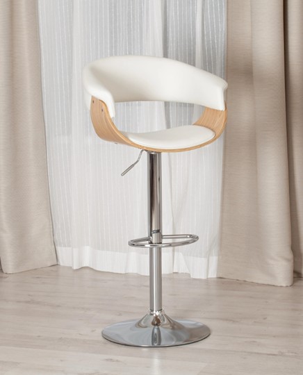 Барный стул VIMTA (mod.4021S) белый/натуральный/хром арт.13660 в Архангельске - изображение 10