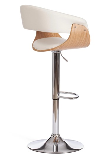 Барный стул VIMTA (mod.4021S) белый/натуральный/хром арт.13660 в Архангельске - изображение 2