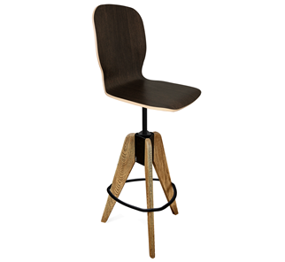 Барный стул SHT-ST15-1/S92 (венге/брашированный коричневый/черный муар) в Архангельске - предосмотр
