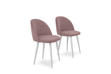 Комплект из 2-х обеденных стульев Лайт розовый белые ножки в Архангельске