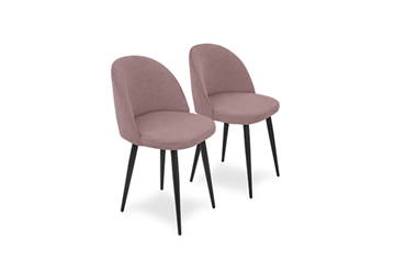 Комплект из 2-х обеденных стульев Лайт розовый черные ножки в Архангельске