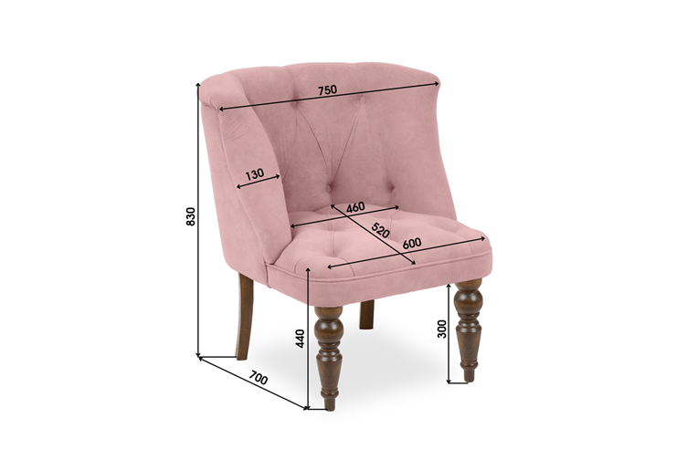 Кресло Бриджит розовый ножки коричневые в Архангельске - изображение 8