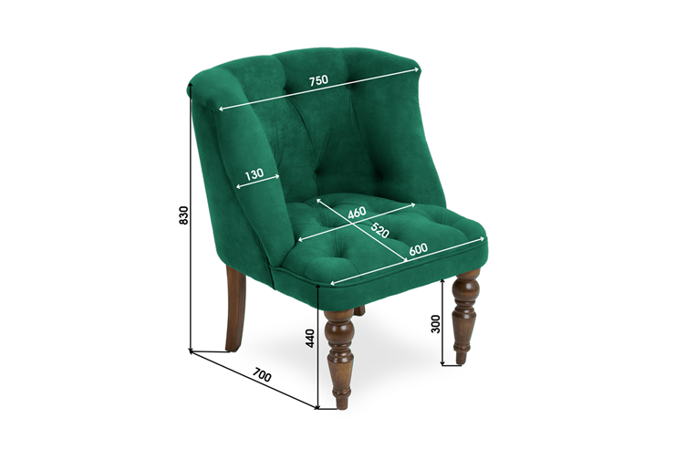 Кресло Бриджит зеленый ножки коричневые в Архангельске - изображение 8