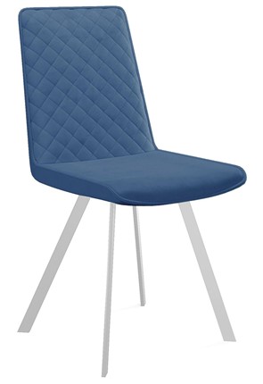 Мягкий стул 202, микровелюр B8 blue, ножки белые в Архангельске - изображение
