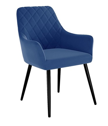 Мягкий стул 241, микровелюр Z20 синий, ножки черные в Архангельске - изображение