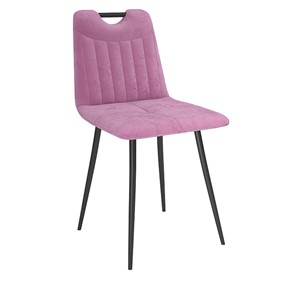 Обеденный стул Брандо, велюр тенерифе розовый/Цвет металл черный в Архангельске